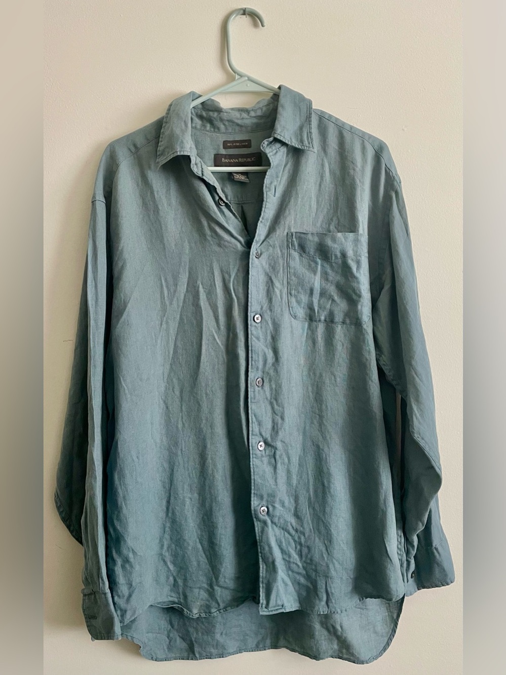 Banana Republic Men's Long-Sleeve Button-Up Shirt — Teal Green